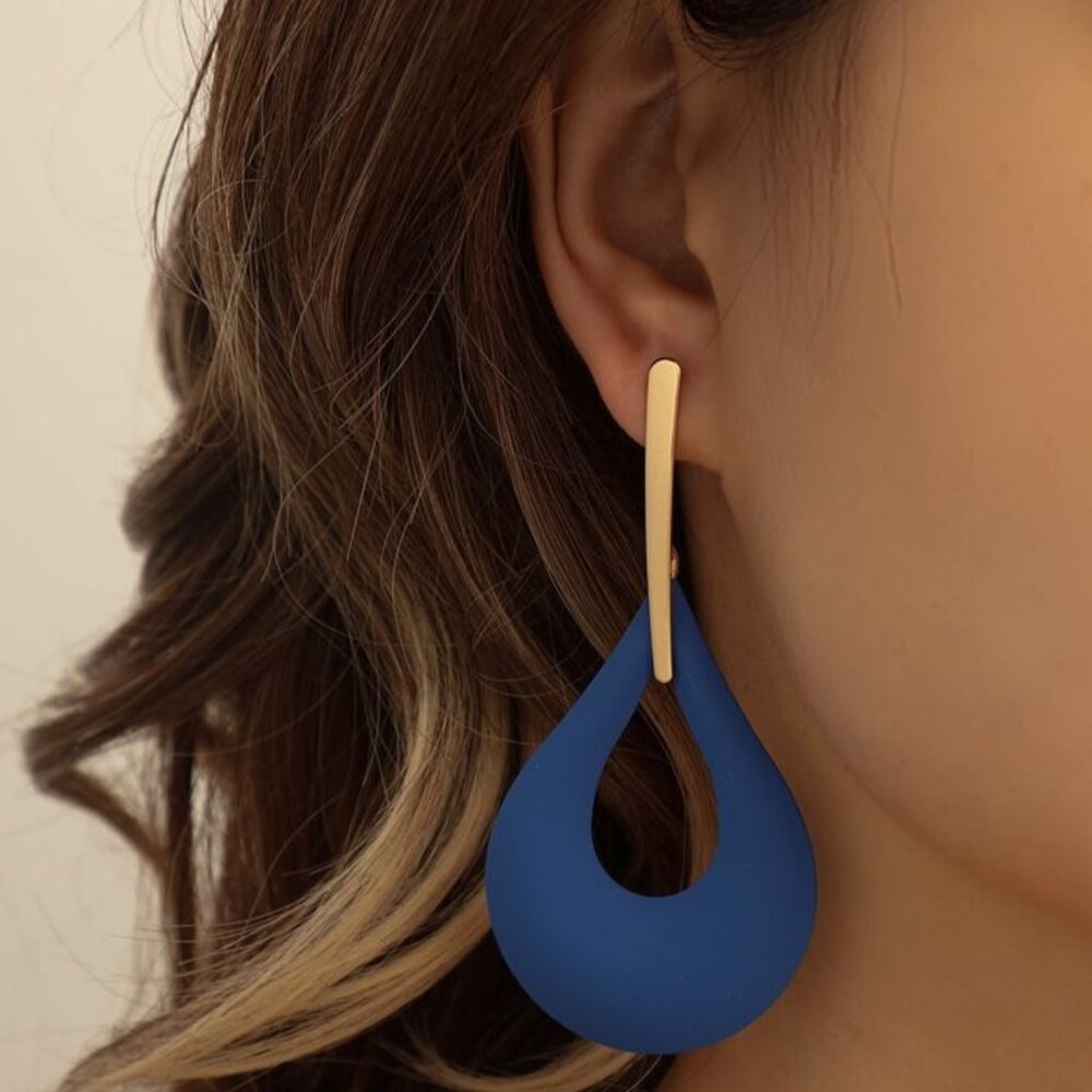 Women’s Gold-Tone & Blue Teardrop Statement Earrings